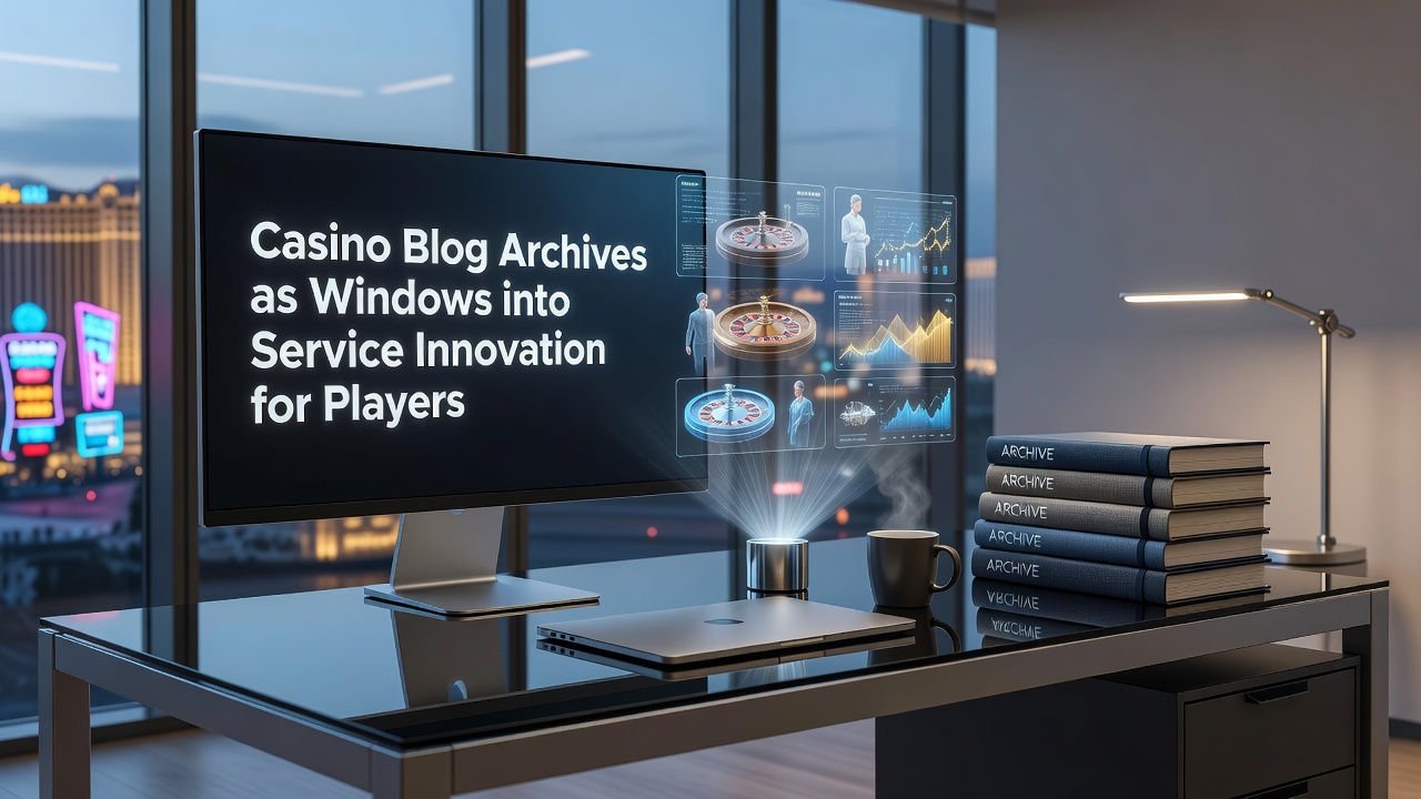 Casino blog archive interface displaying historical posts on player service updates and platform changes