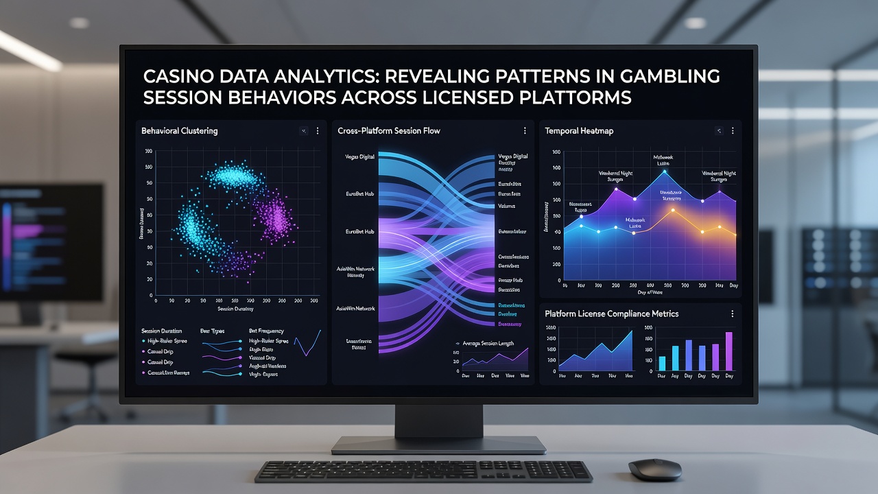 Detailed charts displaying session behavior patterns and game category transitions on licensed gambling platforms