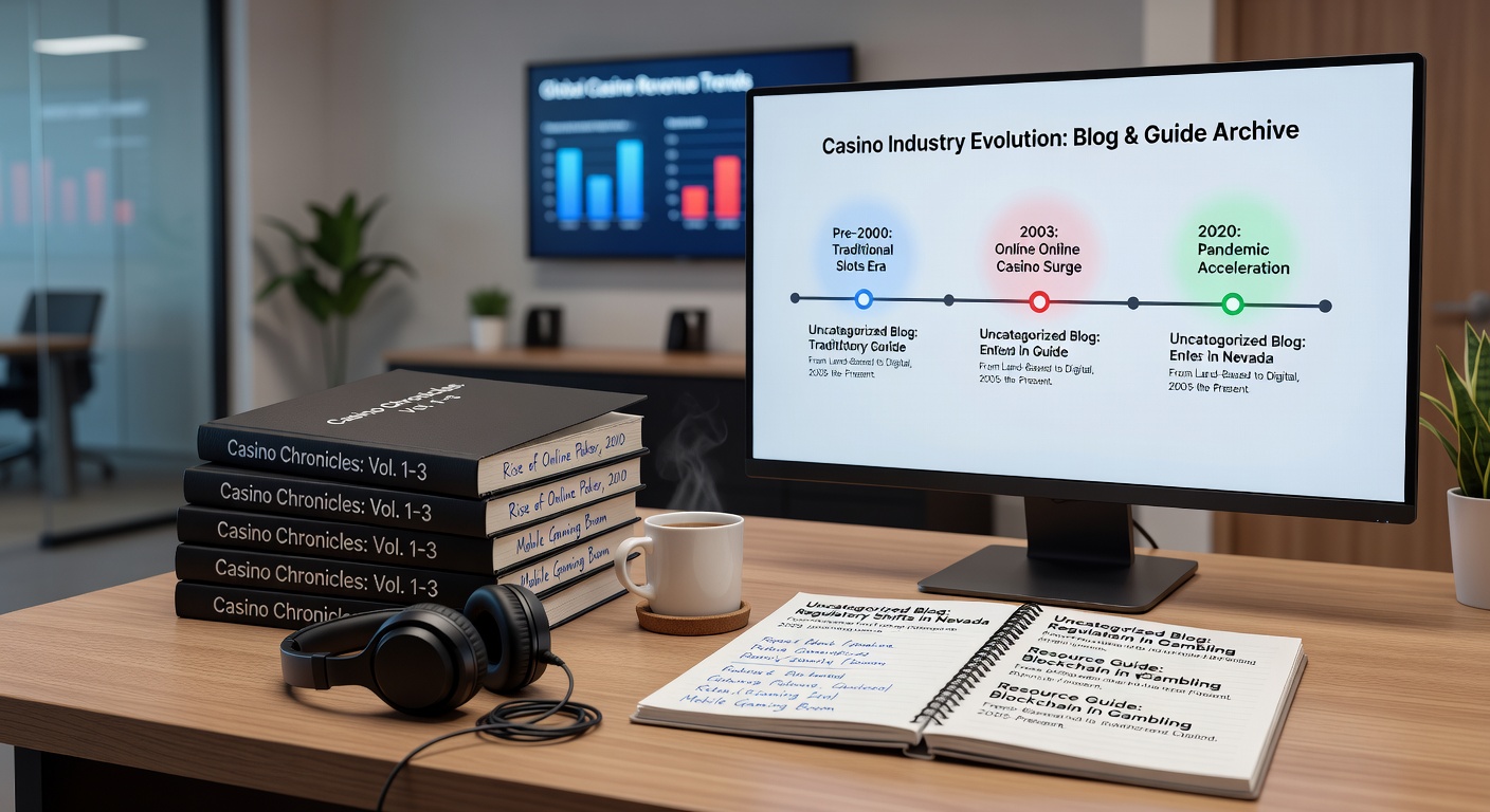 Collection of uncategorized blog entries and resource guides displayed on a digital interface tracking casino trends
