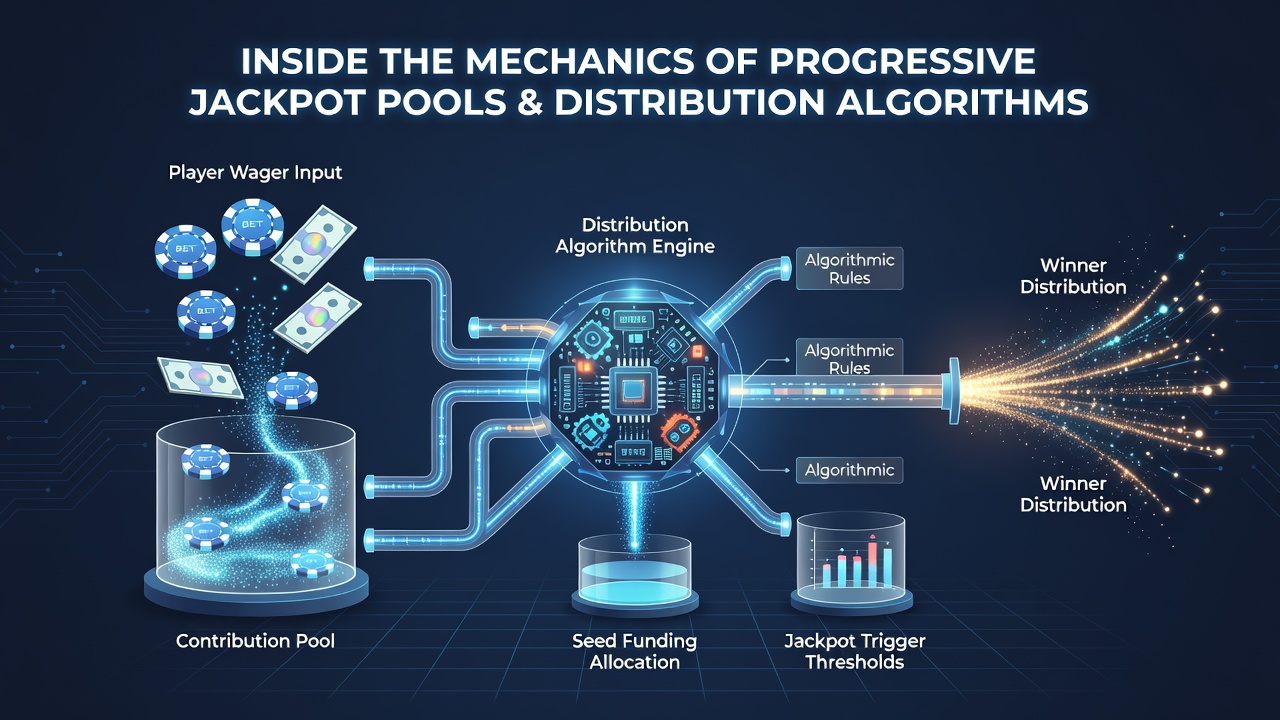 Flowchart illustrating the data synchronization process between multiple casino servers and the central progressive jackpot controller