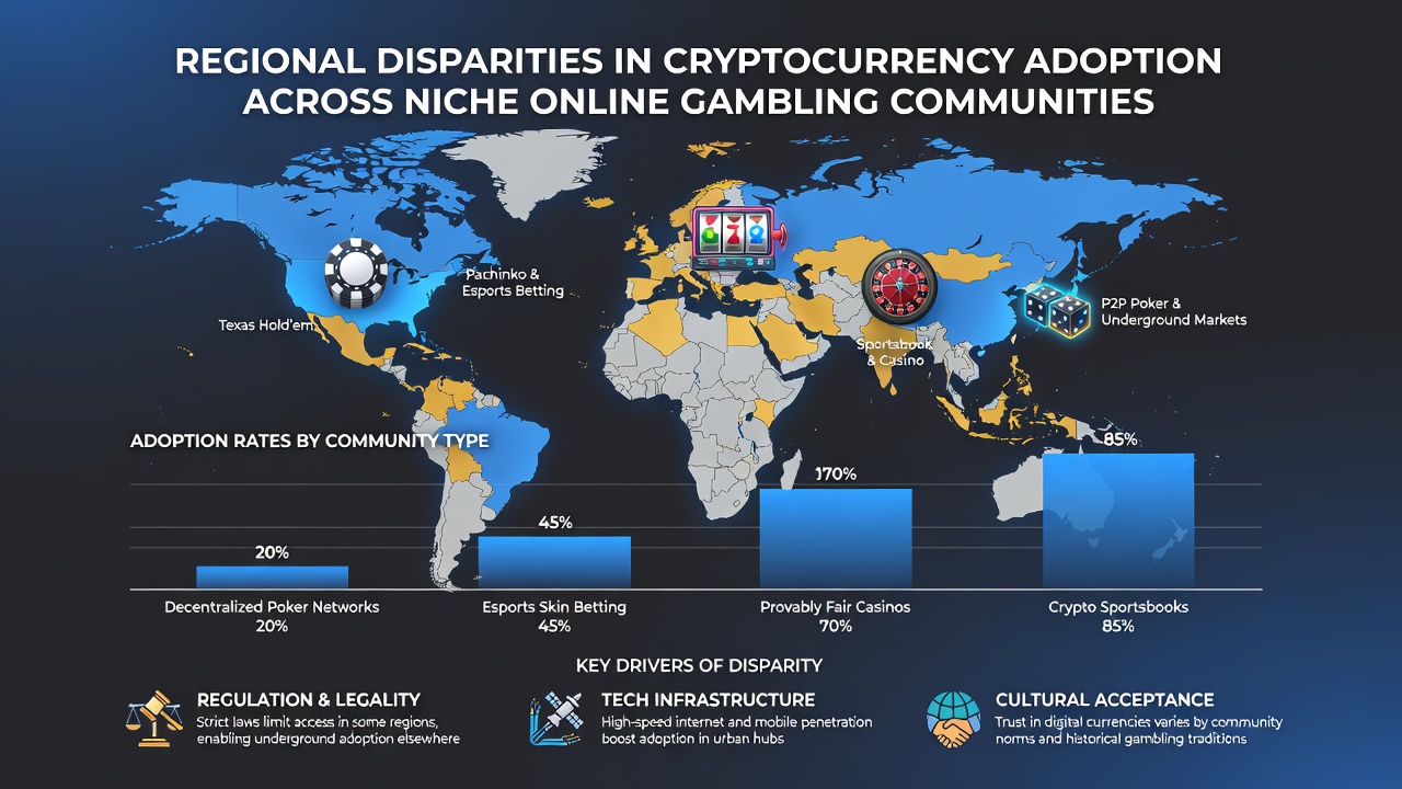 Chart illustrating adoption statistics and barriers in North American and European niche gambling forums